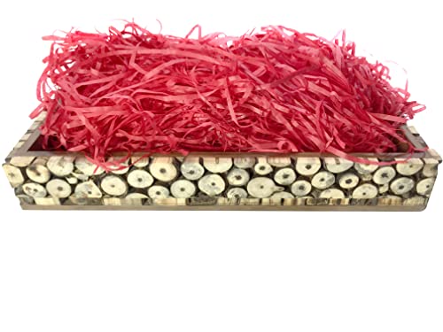 Image of Eco Sarras Thin Shredded Paper Crinkle Paper Grass Strips Gift Tray Decoration, Gift Hamper Decorations, Gift Box Fillers, Wedding Birthday & Valentines Day Gift (100 Grams, Red,Pack of 1)