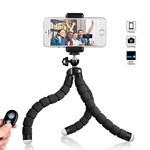 Handy Stativ Smartphone für iPhone Stativ Samsung Lightweight Tripod mit Handy Halterung und Bluetooth Fernbedienung und Kamera Stativ