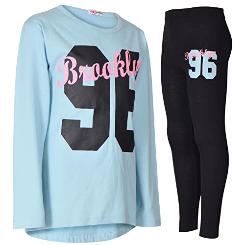 Image of A2Z 4 Kids Girls Love Crop Top T-Shirt And Splash Fashion Leggings Girls Pants Kids Outfit Sets Age 5-14 Years