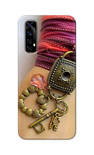 Image of Girl Hand with Keychain Hard Back Case Cover for Realme Narzo 20 Pro /Realme 7 / Narzo 30 Back Cover -(J5) VNS2228