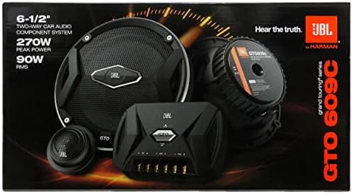 JBL Car GTO 609C 6.5 Inch 2-Way Component Speaker System Including x2 Midrange Speakers and x2 Tweeters - Black