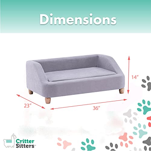 Critter Sitters 36-In. Microfiber Gray Rectangle Pet Bed For Medium-Sized Dogs #TOP5