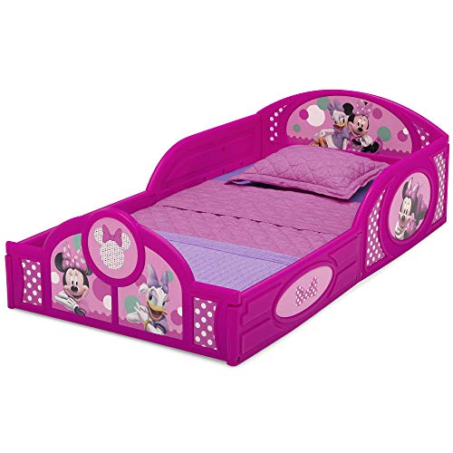 Disney Minnie Mouse Plastic Sleep And Play Toddler Bed With Attached Guardrails By Delta Children #TOP2