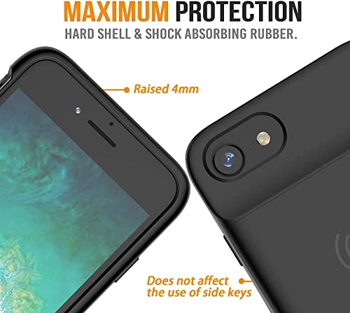 Aftryougo 7000Mah Wireless Battery Case For Iphone Se2020/8/7/6S/6 (4.7Inch) - Protective Rechargeable Charging Case - Black #TOP4
