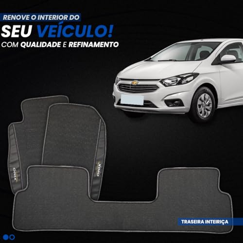 Jogo de Tapetes Automotivos Emborrachados para Onix 2012-2013 - 2014-2015 - 2016-2017 - 03 peças
