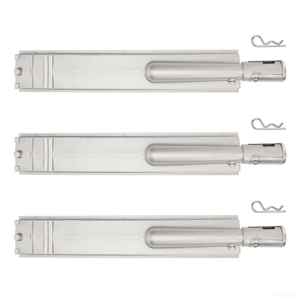 Bruciatore a gas per barbecue, 40,6 cm, resistente, in acciaio inox 304, garantisce una cottura costante, propano a gas naturale, pronto per sostituire le parti 16516 26106 (3 pezzi)