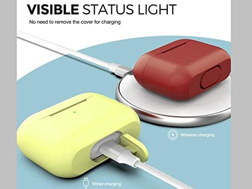 Easyworld Compatible AirPods Pro Case Cover, Silicone Protective Cover for Airpod Pro Case 2019 (Front LED Visible) Yellow