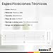 Rejilla de ventilación para puerta, 457 x 92 mm, plástico ABS, rectangular,...
