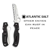 Spyderco Atlantic Salt Lightweight Knife with 3.68" Corrosion Resistant H-1 Sheepfoot Blade and Durable Black FRN Handle - SpyderEdge - C89SBK