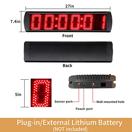 Ganxin Wired Laser Timer For Training,Led Stopwatch Race Clock,Racing Timer,Skating Track And Field Running For Sprints Bike Motorcycle (Large,Plug-In The Power) #TOP1