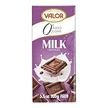 Valor 0% Added Sugar Milk Chocolate Bar - Milk Diabetic Chocolate Bar - made with Fine Cocoa, Sweetened with Stevia, Gluten Free, by Master Chocolatiers - 100g