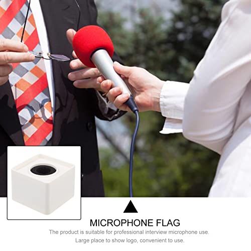 EXCEART Estação de identificação de microfone, 2 peças, ABS quadrado em forma de cubo para entrevist