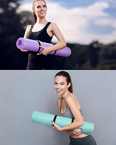 Image of Woanger Yoga Mats (72x24) 3 /8 Inch Thick Exercise Yoga Mat for Home Workout with Strap Non Slip Pilates Gym Supplies for Women Men