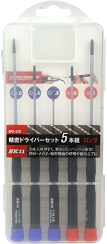 SK11(エスケー11) 精密ドライバーセット ロングサイズ 5本組 +00・+0・-1.8・-2.4・-3.0 EPS-520 2枚目
