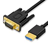 SHULIANCABLE Cavo da HDMI a VGA, Cavo adattatore HDMI a VGA Placcato in Oro, Compatibile c...