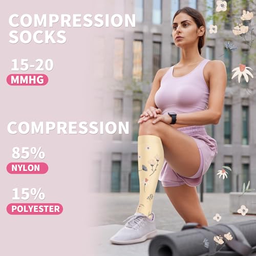Image of Sooverki Compression Socks for Women & Men 6 Pairs is Best Supportive Knee High Stockings for Circulation, Travel, Nurses
