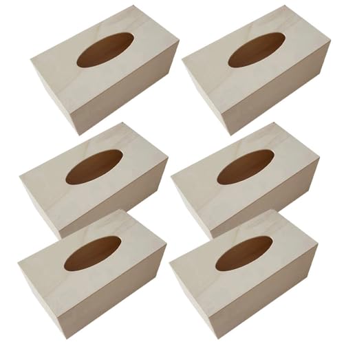 Zerodeko Holzgewebebox Leere Taschentuchbox Zum Basteln Und Dekorieren Kompakte Aufbewahrungsbox Für Büro Und Zuhause 7.48X4.13X3.54In