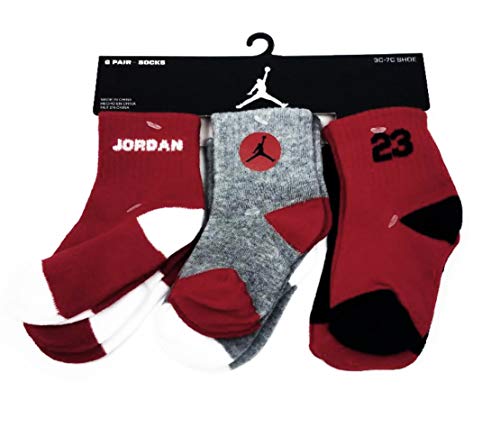 Jordan 6 Pair Boys Socks Assorted, 3C-7C
