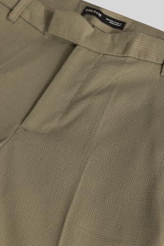 Image of SNITCH Yann Khaki Plain Slim Fit Trousers