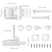 Meaferks Toilet Seat Hinges Replacement Parts – White Plastic Hinge Set with Screws, Connectors, Double Mounting Slots Optional, Universal Fit for Wooden Toilet Seats, 1 Pair White (MFL16)