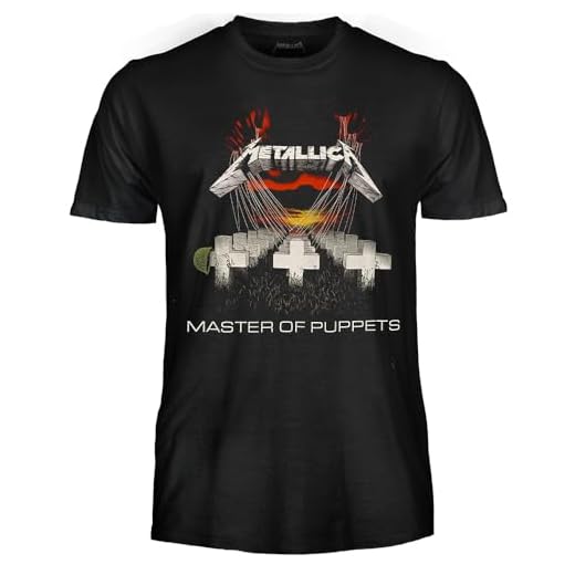 Metallica Camiseta Master of Puppets Rock Oficial Banda Heavy Metal - Unisex Adulto Niño