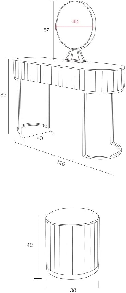 Dressing Table Bedroom Storage Cabinet with Light Vanity Round