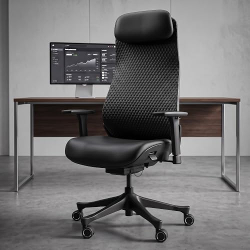 Image of DROGO Ultron Ergonomic Office Chair for Home & Work | Patented Flow Cable Mechanism Tech | Memory Foam Headrest & Lumbar Support | 3D Aluminium Armrest, Seat Slider, 135 Recline with Tilt Lock(Black)