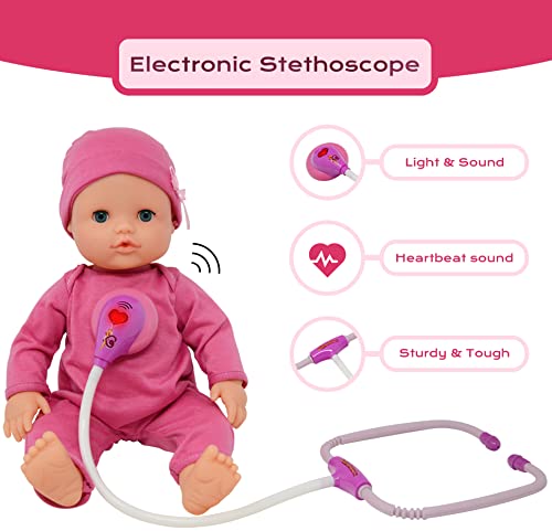 The New York Doll Collection B306-B308 Interactive 16 Inch Baby Doll Toy Doctor Kit thumb #3