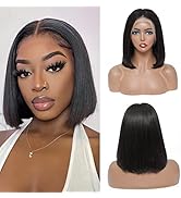 Bob Wig Human Hair 13x4 Frontal Lace Wig 8inch Bob Lace Front Wigs Human Hair 150% Density Bob Wi...