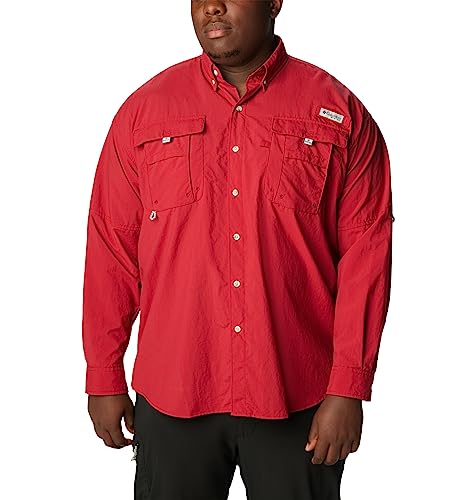 Image of Columbia Men's Bahama II Long Sleeve Shirt, Beet, XX-Small