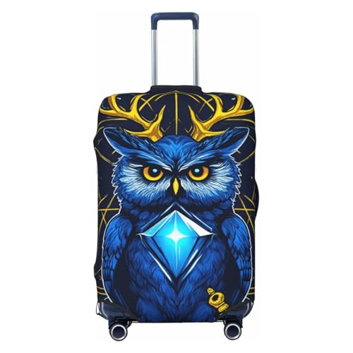 Travel Luggage Suitcase Protector Zipper Baggage Protector for 18-32 inch Suitcase, Anti-Scratch Luggage Case Protective Cover, Abstract Diamond Heart Deer Owl Art