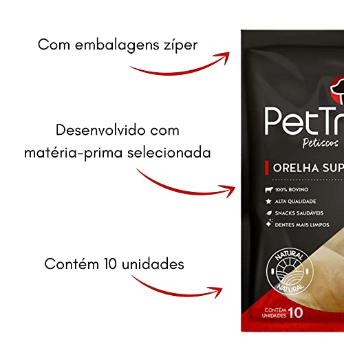 Petisco Orelha Supremo Bovina 10 Unidades para Cães