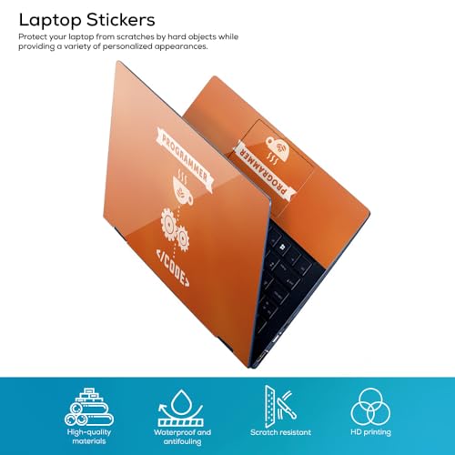 Image of Galaxsia Programmer01 Top+Wrist Pad Vinyl Laptop Skin /Sticker /Cover Upto 15.6 Inches Laptops Laminated-Removable-HD Quality Compatible for Hp-Dell-Sony-Lenovo-Asus etc.(15x10 Inches)