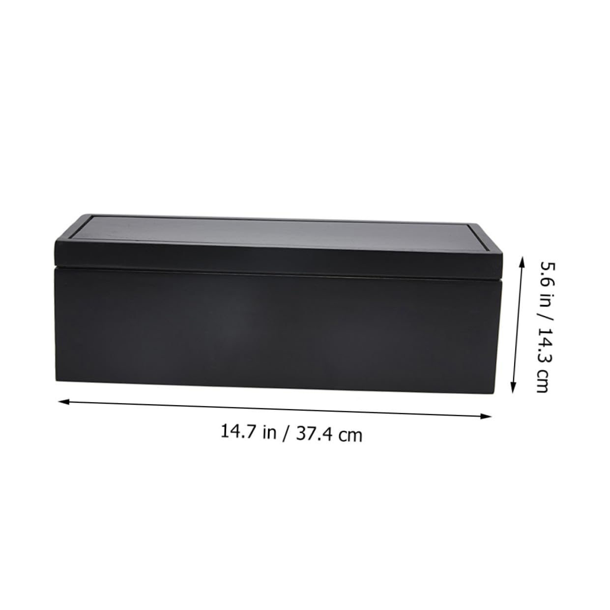 Negra Caja Organizadora de Cables Tapa Abierta de Madera Grande