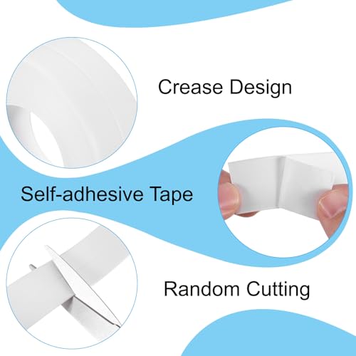 Image of PATIKIL Caulk Tape 0.9 inch x 16 Ft, Self Adhesive Sealing Tape Waterproof Toilet Tub Caulk Sealant Strip Sealing Trim for Kitchen Bathroom Toilet Bathtub Sink Countertop, White