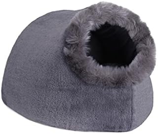 VERTAST Cat Small Dog Cosy Bed Pets Igloo Bed Hideout Cave, Cushion Washable, grey