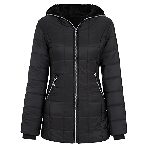 Women Jackets, Dressy Jackets For Women Plus Size Lightweight Long Hoodie Zipper Slim Fit Parka Jacket Women Faux Leather Blazer Womens Jackets Lightweight Casual Black #TOP1