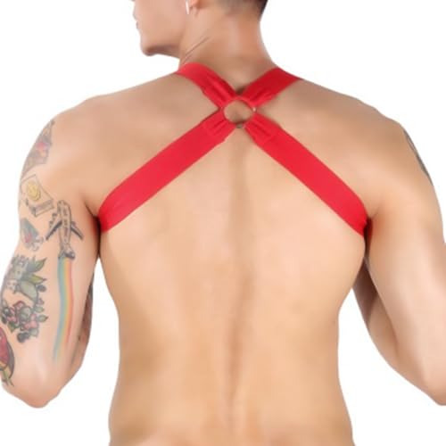 Image of Mens Harness Belt Nylon Elastic Body Shoulder Strap Sexy Halter Club Wear Cosplay Costume