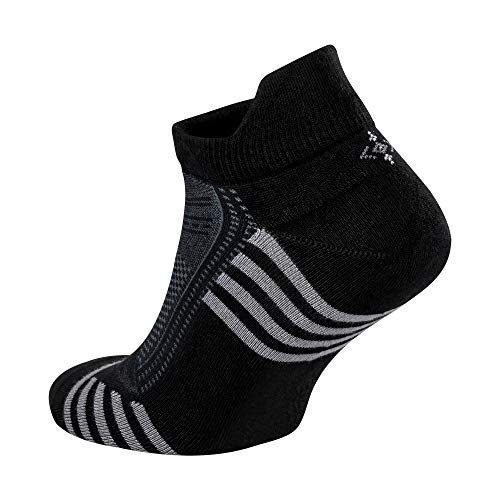 LaFinka Ankle Socks (6 Pairs) with Heel Tabs Natural for Men or Women Sports and Athletic Performance Wear (Black)2