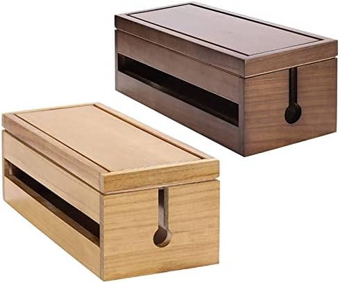 Wooden Cable Storage Box Cable Management and Power Board Hidden Protector Suitable for Office TV Computer Hub Cable Cords Organizer Boxes