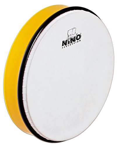 Nino Percussion Hand Drum Instrument - Große Handtrommel für Kinder ab 5 Jahren - Durchmesser 10 Zoll (ca. 25 cm) - Kunststoff, Gelb (NINO5Y)