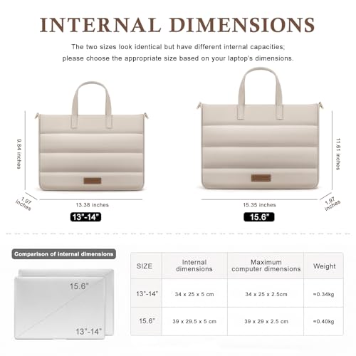 RAINYEAR Sacoche pour ordinateur portable 15,6 pouces pour femmes – vue 6