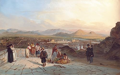 Toile abstraite Santiago du Chili 60x90cm pour habiller un mur blanc vide