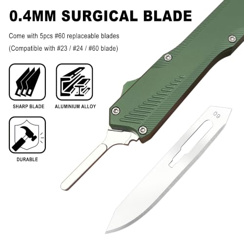 Image of Caressolove Retractable Folding Scalpel Knife with Pocket Clip For Men