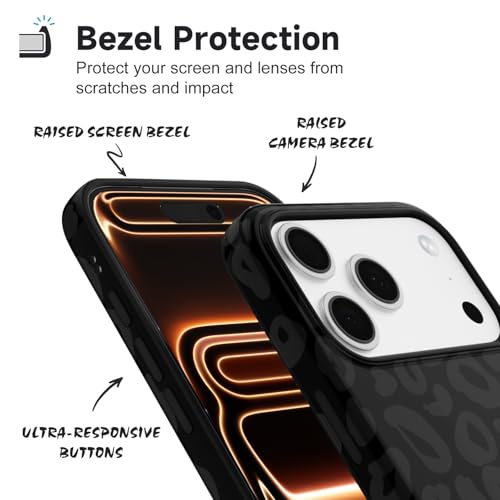 Coque iPhone 17 Pro fine rigide antichoc esthétique léopard