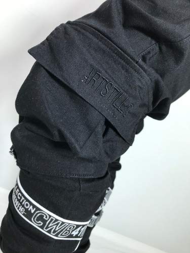 Calça Jogger Masculina Preta Sarja Com Fitas Tamanho:44;Cor:Preto