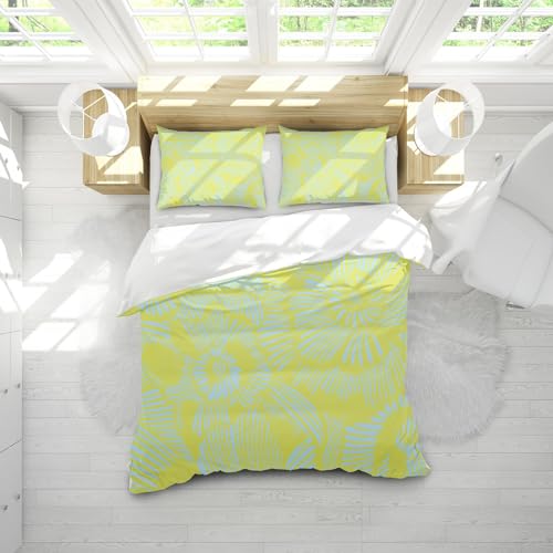 Housse de couette fleurs bleues microfibre contre les plis - 3