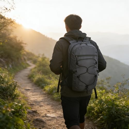 Mochila plegable gris oscuro para senderismo 20L miniatura 1