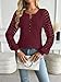 LILLUSORY Dressy Casual Blouses for Women Long Sleeve Shirts Fall Fashion 2025 Winter Ladies Lace Henley Tops Business Outfits Trendy Cute Work Clothes Teacher Western Clothing Burgundy