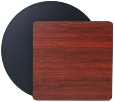 Royal Industries Square Reversible Black/Mahogany Woodgrain Tabletop, 30"